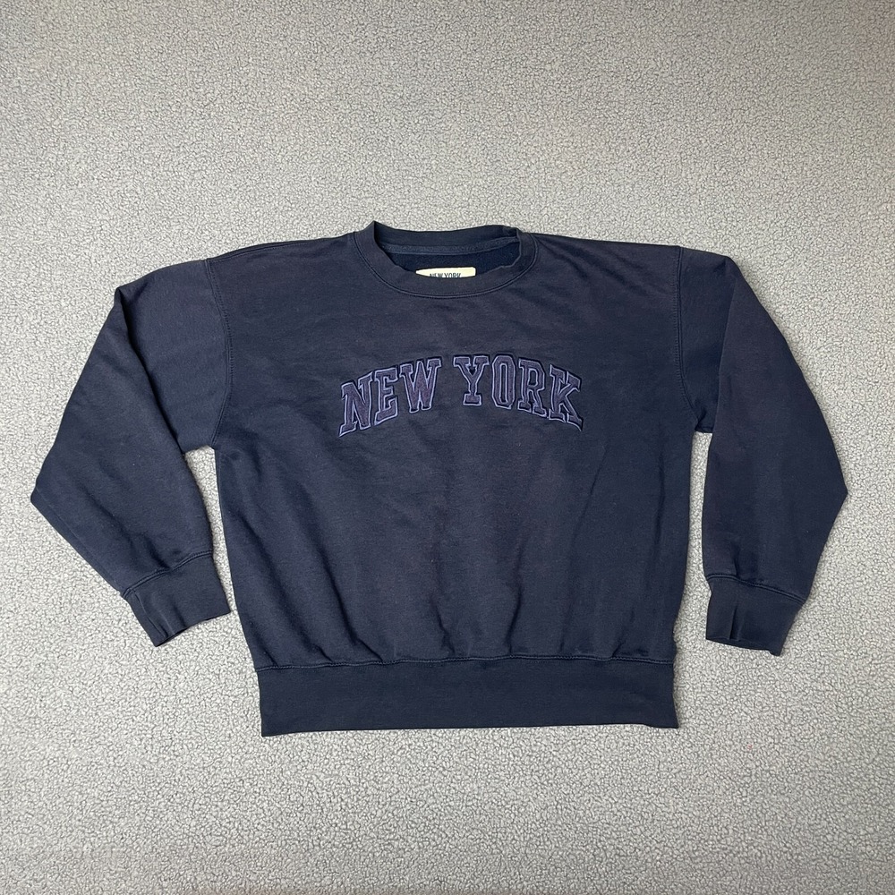 New York Popular NY Sweater Blue Sweatshirt Women's Size Large